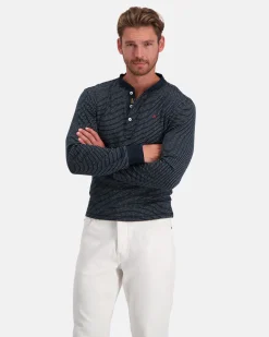 Polo'S En T-Shirts*Gaastra De 100% Katoenen Henley Stripe
